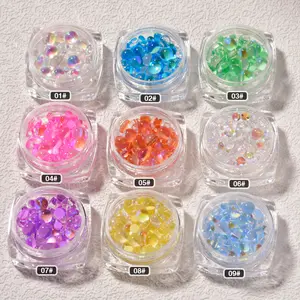 Mixed Flash Nail Art Decoration Stickers 3D DIY Gradient Imitation Pearls Nail Mermaid Beads Symphony Aurora