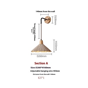 Lámpara de Pared LED de Estilo Moderno, de Piedra y Madera, con <span class=keywords><strong>Luz</strong></span> Cremosa, para Dormitorio, Sala de Estar, <span class=keywords><strong>Escalera</strong></span>, Estudio, Salón de Té - Product Image 5