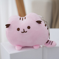Porte-clés en peluche chat gras multicolore en gros, mini-jouet en peluche chaton de dessin animé, breloque de sac, petit cadeau de fête pour enfants