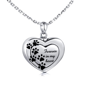 Isunni para siempre en <span class=keywords><strong>mi</strong></span> corazón Mini duelo las cenizas colgante S925 de plata esterlina urna Collar para mascotas - Product Image 1