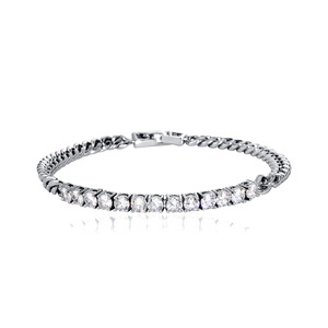 สร้อยข้อมือและสร้อยคอแบบเชื่อมต่อเหล็กเซอร์โคเนียสีไม่ซีดจาง สไตล์ฮิปฮอป เรียบง่าย สไตล์พังก์ คิวบันเชน - Product Image 6