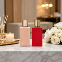En stock – Flacons de parfum carrés vides en verre floqué de 100 ml avec pulvérisateur à pompe et couvercle pour emballage cosmétique, sérigraphiés