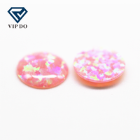 Opal synthétique multicolore de 2 mm à 12 mm, 92, rond, à dos plat, cabochon, coupe OP08, couleur feu d'opale, pierres précieuses en vrac, cabochon d'opale, pierres précieuses