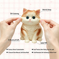 Mainan Kucing Squishy Slow Rising Penghilang Stres, Kucing Besar Lukis Tangan untuk Diremas, Dekorasi Meja Kawaii Grosir untuk Dewasa