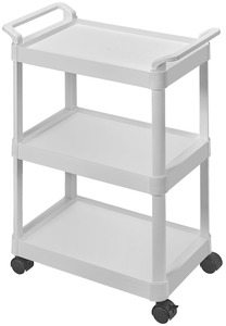 Chariot de manutention multifonctionnel blanc moderne le plus vendu chariot de stockage OEM plastique à quatre roues personnalisable pour la vente en gros - Product Image 4