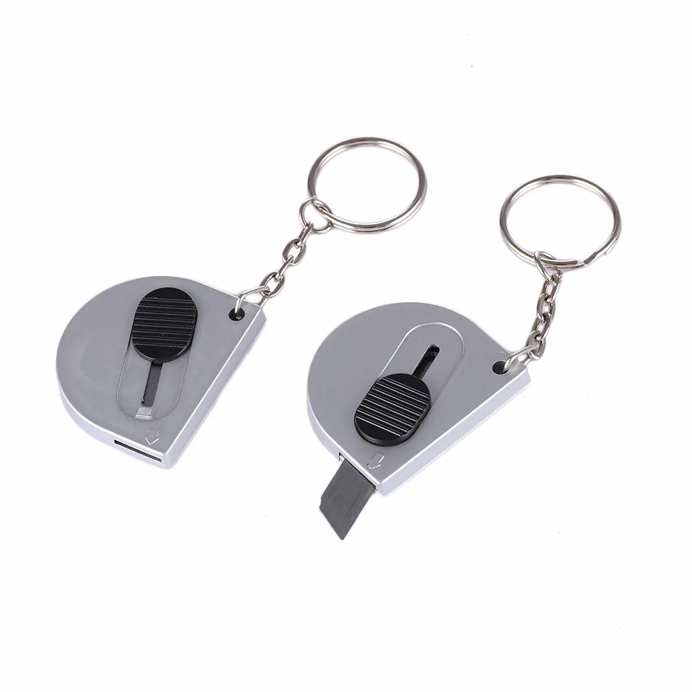Caixa de Segurança pequeno Pequeno Cortador de Faca Retrátil Cortador com Keychain