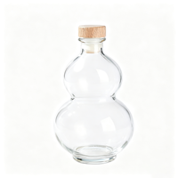Bouteille en verre transparente en forme de gourde avec bouchon en polymère, carafe de qualité supérieure pour boissons et stockage