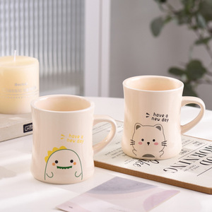 Taza de Cerámica Creativa con Diseño de Dinosaurio, Gatito o Animal, Color Beige, <span class=keywords><strong>para</strong></span> Oficina, Café, Leche, <span class=keywords><strong>Desayuno</strong></span>, Simple, Resistente a Altas Temperaturas - Product Image 2