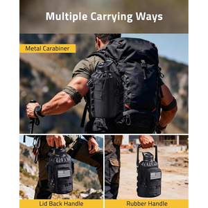 Botella de agua Cvlife de medio galón (64 oz) de acero inoxidable aislada con pajita y bolsa para uso deportivo - Product Image 5