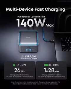 Docking Station <span class=keywords><strong>Prime</strong></span> Anker TB5 con Ricarica Massima 140W e Trasferimento Massimo 120Gbps con 14 Porte Thunderbolt 5 - Product Image 6