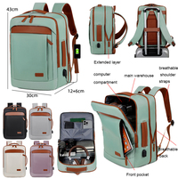 Sac à dos multifonctionnel pour ordinateur portable 15,6 pouces avec port de charge USB, extensible, pour les voyages d'affaires et les trajets quotidiens