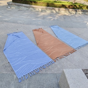 Di lusso extra Large cotone 100% asciugamano tessuto Jacquard telo mare goffrato <span class=keywords><strong>con</strong></span> <span class=keywords><strong>nappine</strong></span> - Product Image 1