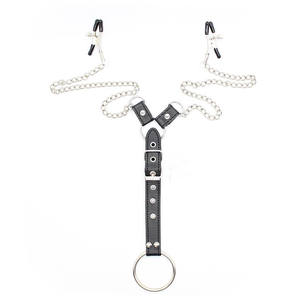 Bdsm — jouets pour hommes, pinces mamelon en chaîne avec <span class=keywords><strong>anneau</strong></span> pénis, Clip de mamelon, anneaux coq, contraintes de Bondage, sexe exotique, jeux pour adultes - Product Image 4