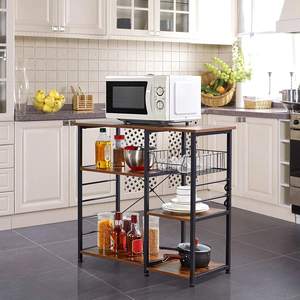 Huasheng Estante de Cocina Metálico de 3 Niveles, Tipo Soporte, No Plegable, Multifunción, para Cafetera, Microondas, con Cestas de Alambre - Product Image 2