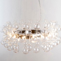 Lustre suspendu décoratif en verre transparent inspiré de la structure moléculaire, fabrication professionnelle, JY9000