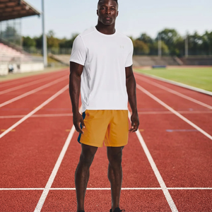 OEM Custom Wholesale Men's Crew Neck Short Sleeve Athletic Sport Running T-shirt Breathable Quick Dry Lightweight 100% Polyester - Product Image 3