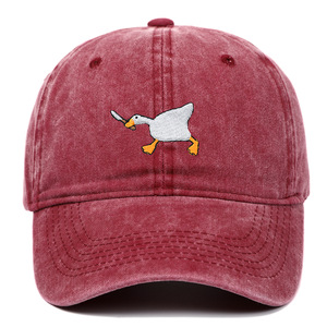 Nueva Gorra de Béisbol de 6 Paneles de PVC con Diseño de Cuchillo Mordedor y Ganso Blanco, con Bordado Divertido, Moderna y Versátil para Hombres y Mujeres - Product Image 3