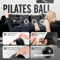 Kit de Pilates Écologique Ajustable Quadra – Équipement de Fitness à Domicile : Anneau de Pilates, Ballon de Yoga, Bandes de Résistance, Lestes de Cheville, Sac