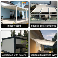 Fournisseur direct d'usine de pergolas motorisées en PVC, disponibles en tailles 3m, 4m, 5m, 6m, 8m, 9m, 10m, avec cadre thermolaqué, pour usage extérieur.