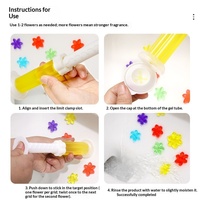 12 Bunga Kecil Plastik Pengharum Toilet & Kamar Mandi Gel Pembersih Penjaga Aroma