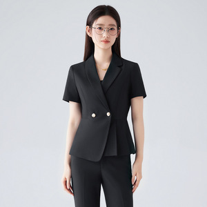 Women's Summer Short Sleeve Professional Suit Set Formal Work Wear For Office Sales Beauty Salon Commuting - Product Image 4