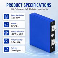 Rangkaian Baterai Modular 3.2V 30Ah Sel LiFePO4 Prismatik 2000 Siklus Dalam 1C Discharge untuk Golf Cart AGV Robot