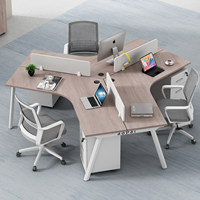 BGZ-224X Bureaux minimalistes pour personnel de bureau pour 3/4/5 personnes, combinaison de bureaux informatiques pour 6 personnes avec fonction de démontage