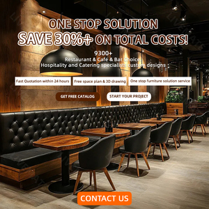 Juego de Mesas <span class=keywords><strong>y</strong></span> Sillas de Comedor de Madera para Cafetería, Sofá Chesterfield de Cuero, Muebles de Asientos para Restaurante de Hotel - Product Image 4