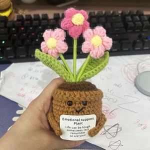 Plante en pot au crochet faite à la main 2026, Marguerite du Canada, Non-me-oublier, Orange, Plante émotionnelle positive, Fleur en pot tricotée, Fleurs au crochet - Product Image 2