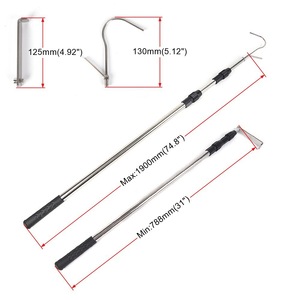 Perche télescopique en acier inoxydable de 1,9 m pour la récupération de marchandises et l'installation d'auvents de camion - Product Image 2