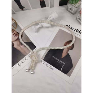 Cadena de Cintura con Cuentas de Perlas 1618, Nueva Colección 2025, Cinturón de Aleación con Cristales de Imitación y Latón, Cadena Corporal con Cuentas para Compromiso, para Mujer - Product Image 4