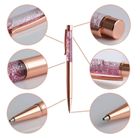 Stylo liquide flottant 3D personnalisé Stylos à bille en métal Stylo flottant à paillettes rempli de liquide