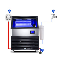Machine à glaçons commerciale avec compresseur, haute productivité, design compact pour bars et commerces de boissons