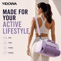 Sac de sport pour femme avec compartiment à chaussures, sac de voyage imperméable pour le fitness