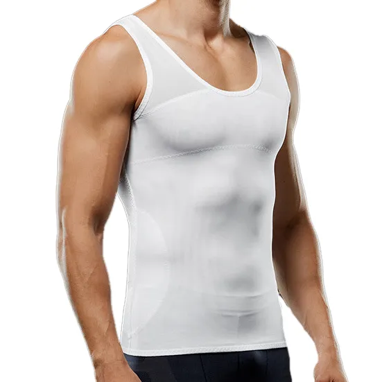 Hot Sale Light-weight Men Slimming Undershirts Elastic Sculpting Vest Abdomen Slim Tummy Waist Compression Girdle