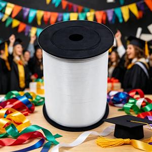 Party Love Available in lengths of12 meters and above Plastic Satin White Ribbon 500m Christmas Decorations - Product Image 4