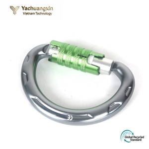 Semicircle Carabiner Aluminum Alloy Polished Green Orange Locking Climbing <b>Hook</b> - Product Image 6