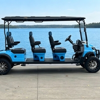 Carrito de Golf Eléctrico Personalizado con Seis Asientos Delanteros, Batería de Litio, Homologado para Circular por la Calle, Modelo Certificado para Turismo y Campos de Golf