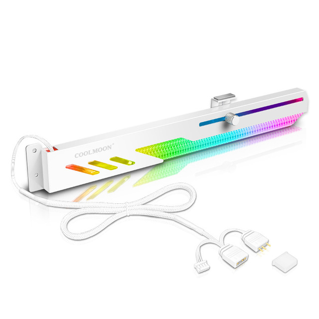 Cool Moon Graphics Card Bracket 25cm Companion Computer Horizontal Installation LED Light Strip Illuminating Case Accessories