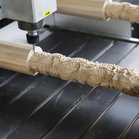 Sculpture relief bois escalier multi-broche tête rotative bois cylindres sculpture cnc routeur 4 axes 3d 4 têtes 4 rotatif 4 axes cnc