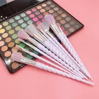 Ensemble de 10 pinceaux de maquillage professionnels, poils synthétiques doux, manche en plastique, pour le visage, le fond de teint, pinceaux de maquillage cosmétiques, beauté féminine