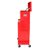 Armoire à outils verrouillable, combinaison de chariot métallique 2 en 1 boîte à outils robuste et robuste