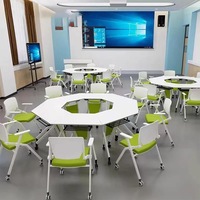 Bureau de conférence moderne pliable, table de formation combinée, plateforme mobile d'activités et de formation