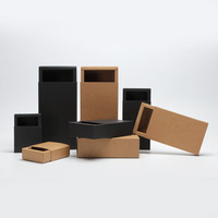 Boîte Tiroir Coulissante d'Emballage en Carton Kraft, Blanche et Noire, pour Vente en Gros