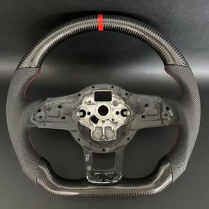 Volant en cuir fibre de carbone pour Volkswagen <span class=keywords><strong>Golf</strong></span> <span class=keywords><strong>7</strong></span> GTI <span class=keywords><strong>Golf</strong></span> <span class=keywords><strong>R</strong></span> MK7 pour VW Polo GTI Jetta Passat B8 Tiguan Sharan Touran - Product Image 5