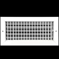 Grille en aluminium à double déflection OEM avec lames réglables et amortisseur de volume pour projets commerciaux de distribution d'air CVC