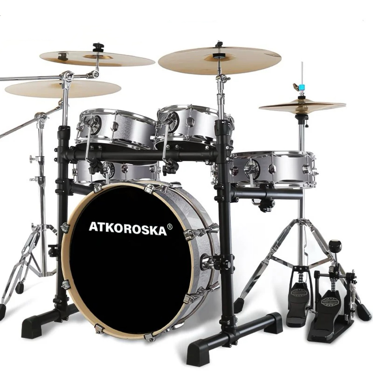 Gray + D10 Polished (5-Drum 4-Cymbal)