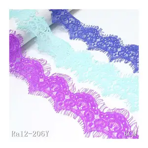 Dynamic Narrow 6CM Limpet Shell Eyelash Border Lace Trim Fancy Flower Ribbon Chantilly Lace