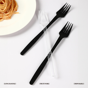 210mm dùng một lần PS nhựa dài xử lý 4-prong ngã ba cho trái cây, khoai tây chiên, bít tết, trà sữa - Product Image 3