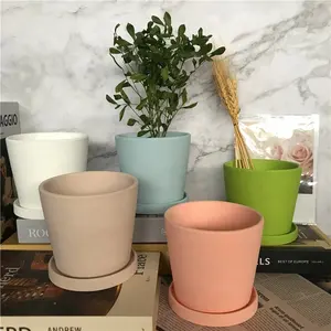 Vaso de planta suculento de terracota, vaso de cerâmica simples e fino permeável para mudas de argila